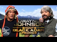 Thumbnail for the Dwayne Johnson - Shoots Black Adam Promos Like a Vampire, Southern Belle and New Yorker | Tonight Show link, provided by host site