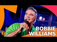 Thumbnail for the Robbie Williams - Something Beautiful in the Radio 2 Piano Room link, provided by host site