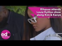 Thumbnail for the Rihanna - Stuns alongside Kim and Kanye at Louis Vuitton show link, provided by host site