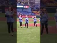 Thumbnail for the The Go-Gos - The Go-Go's throw out the first pitch at Tampa Bay Rays game link, provided by host site