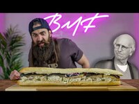 Thumbnail for the Beard Meats Food - THE LARRY DAVID SANDWICH CHALLENGE | PROBABLY THE WORST SANDWICH EVER MADE | BeardMeatsFood link, provided by host site