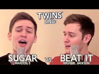 Thumbnail for the Ben Schuller - Twins sing Maroon 5 - Sugar Michael Jackson (Acoustic Music Video Cover) link, provided by host site