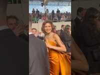 Thumbnail for the Zendaya - Walks Down the 2025 Golden Globes Red Carpet In Louis Vuitton | Billboard #Shorts link, provided by host site