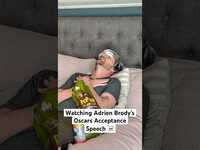Thumbnail for the Chris Mann - Watching Adrien Brody’s Oscars acceptance speech ☠️ #adrienbrody #oscars #viral #funny #comedy link, provided by host site
