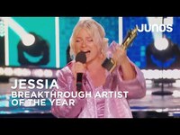 Thumbnail for the JESSIA - Wins breakthrough artist of the year | Juno Awards 2022 link, provided by host site